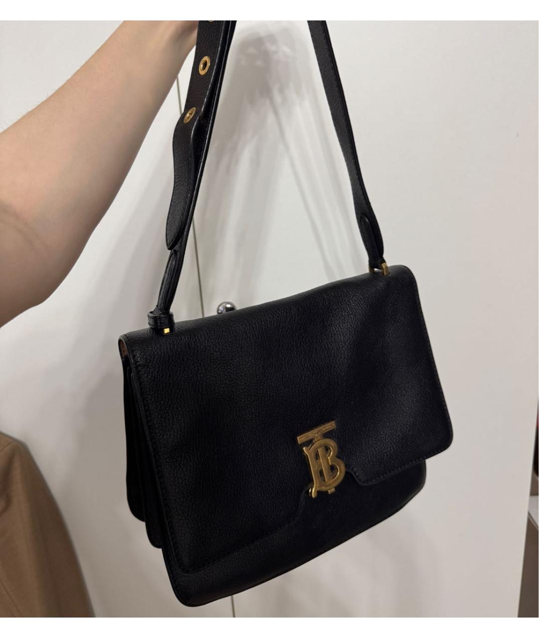 BURBERRY Черная кожаная сумка через плечо, фото 3