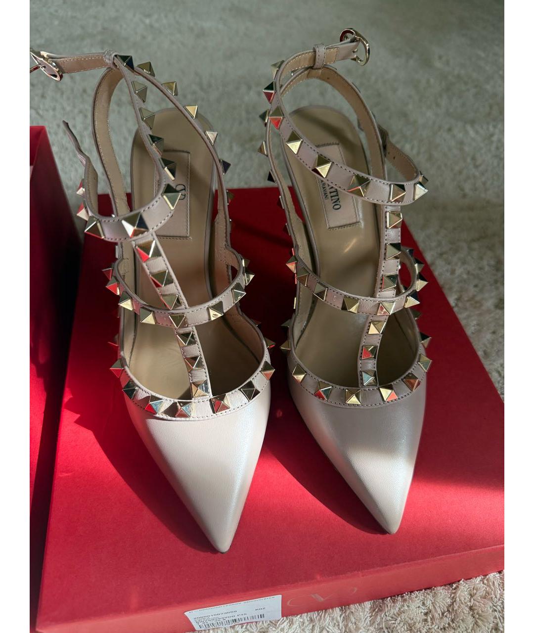 VALENTINO Бежевые кожаные туфли, фото 4
