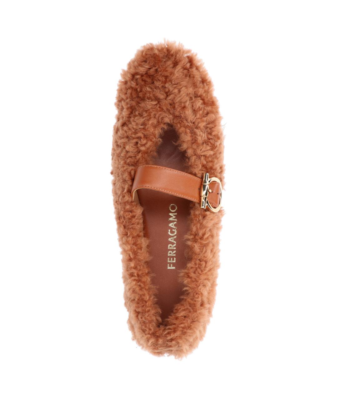 FERRAGAMO Коричневые балетки, фото 5