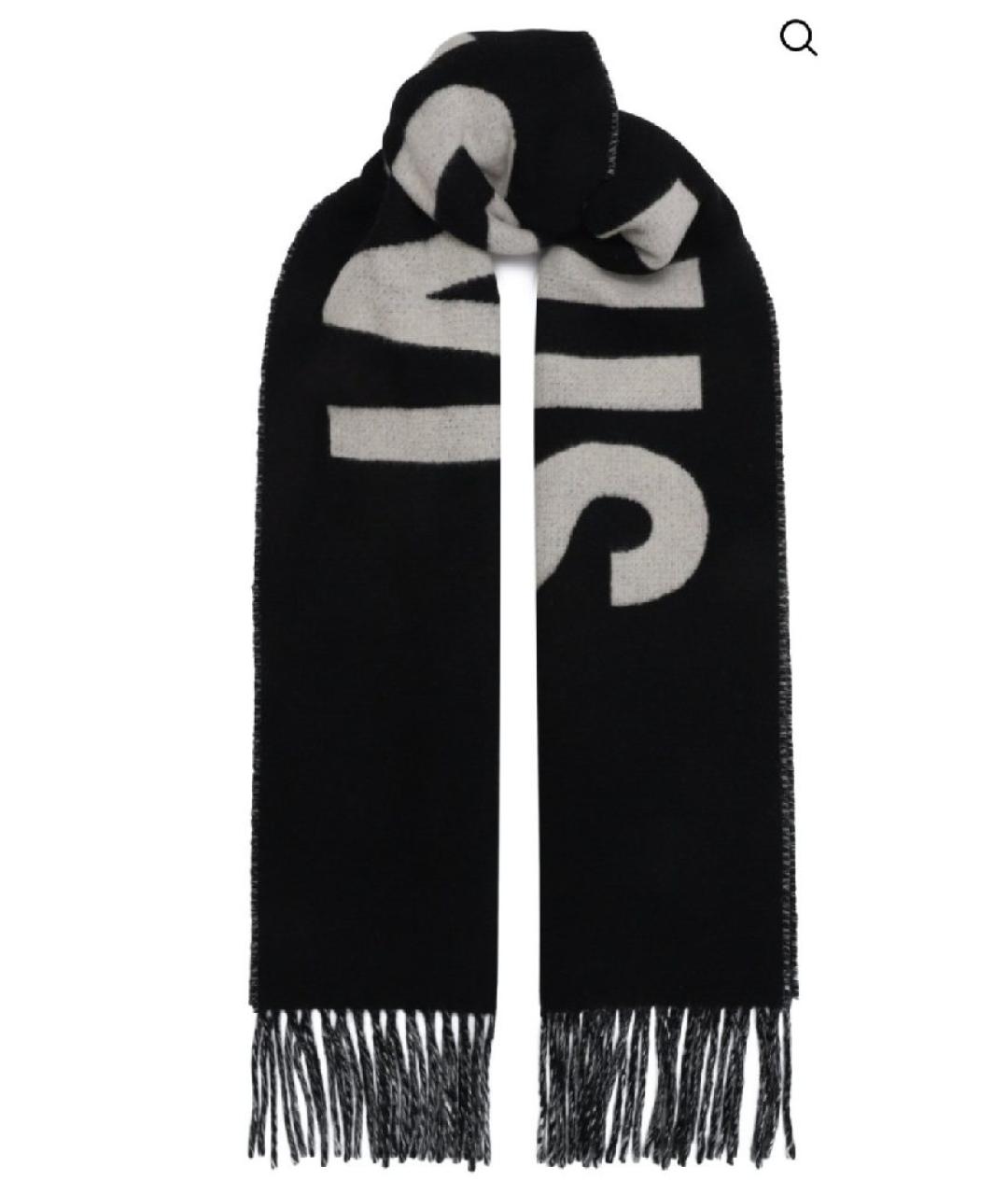 JACQUEMUS Черный шерстяной шарф, фото 7