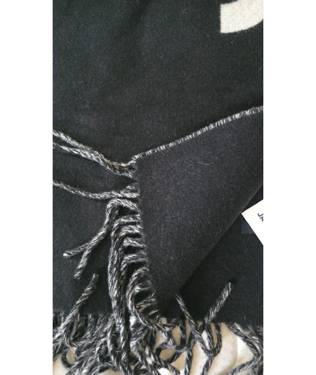 JACQUEMUS Черный шерстяной шарф, фото 4