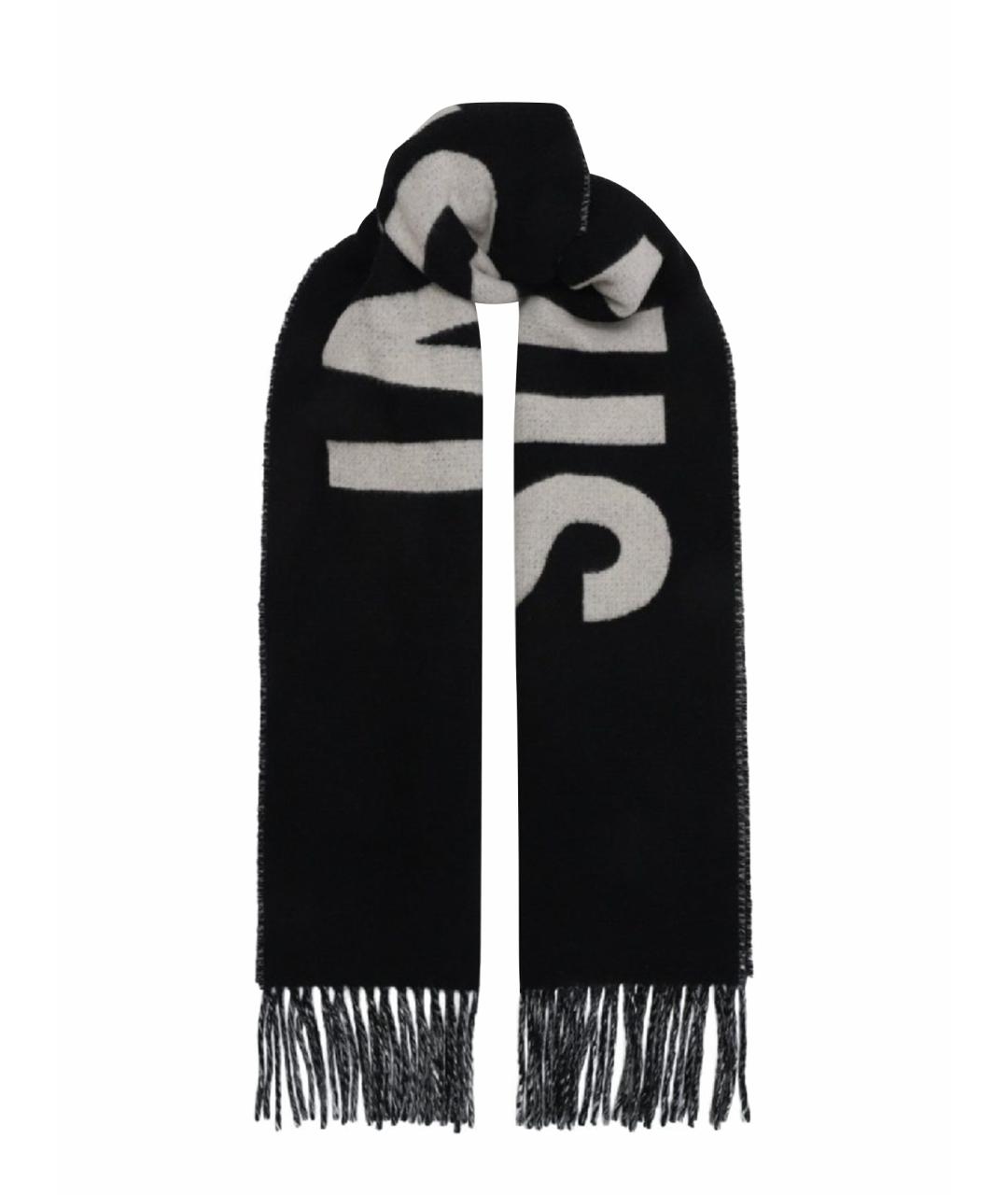 JACQUEMUS Черный шерстяной шарф, фото 1
