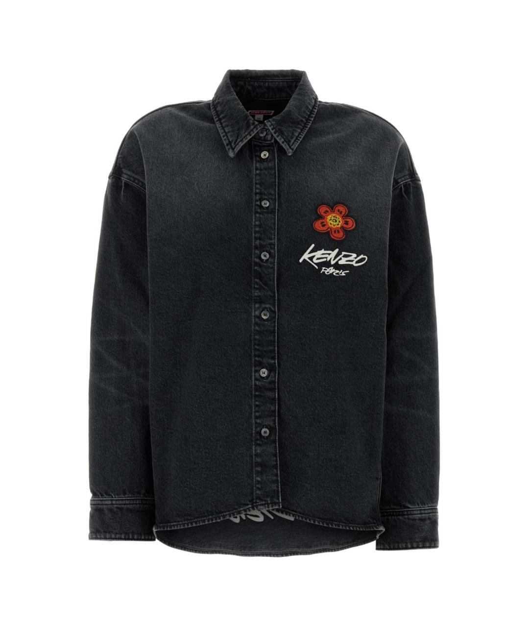 KENZO Антрацитовая хлопковая рубашка, фото 1