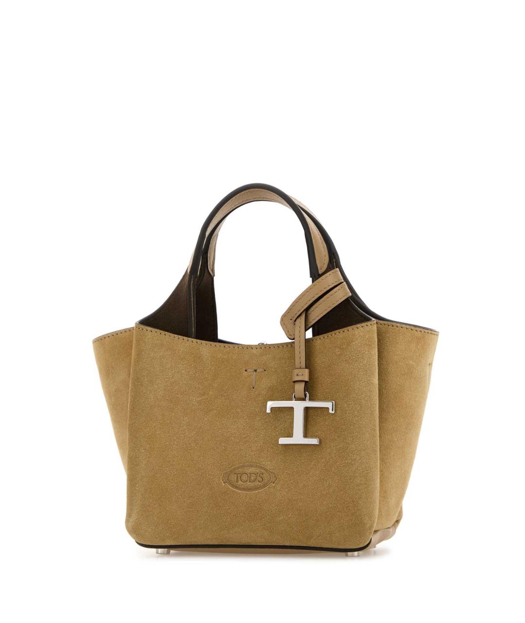 TOD'S Горчичная кожаная сумка с короткими ручками, фото 2