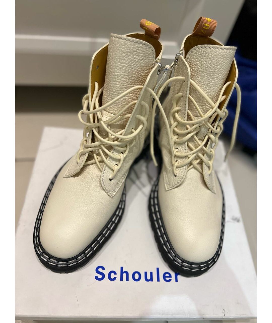 PROENZA SCHOULER Белые кожаные ботинки, фото 4