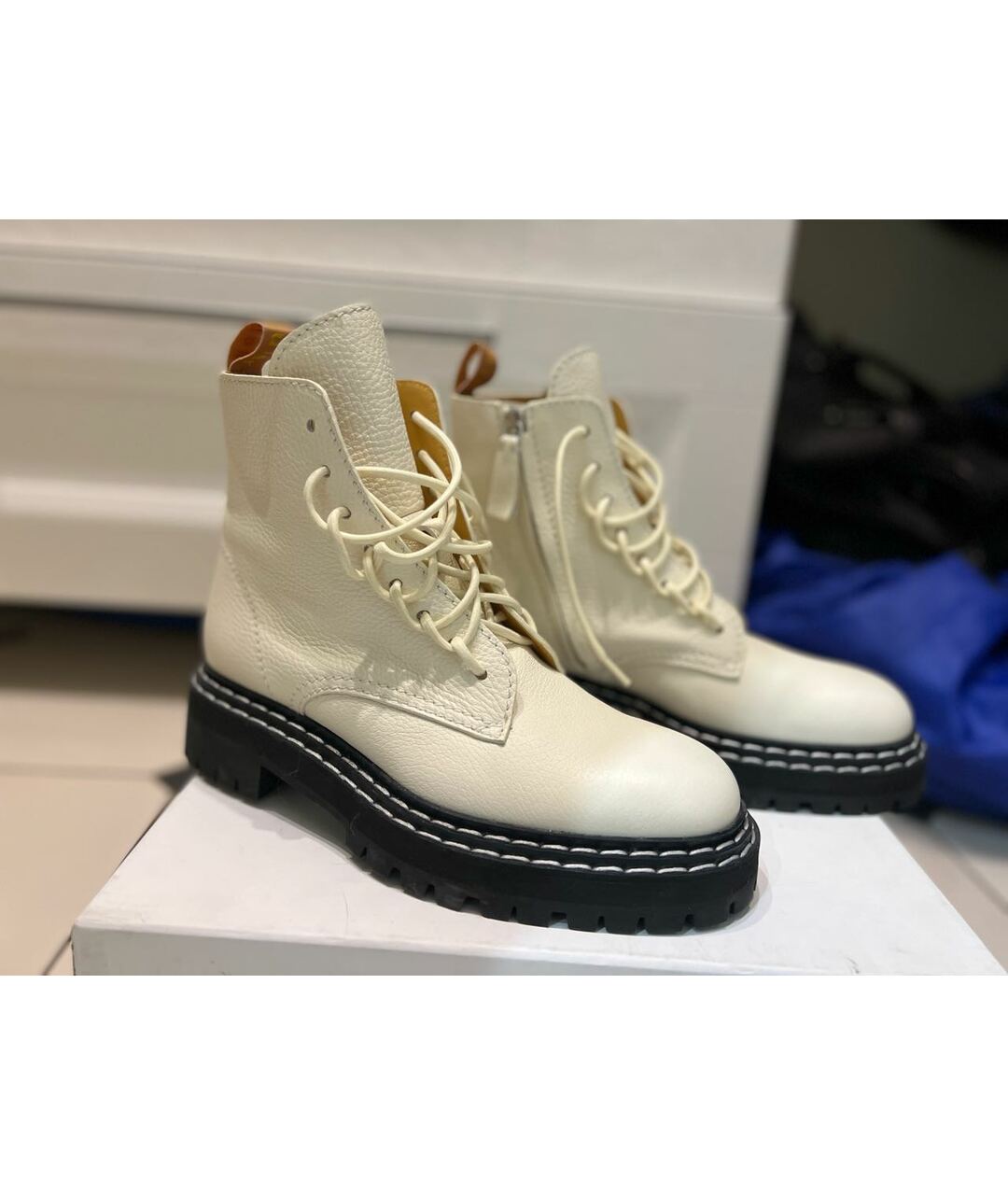 PROENZA SCHOULER Белые кожаные ботинки, фото 7