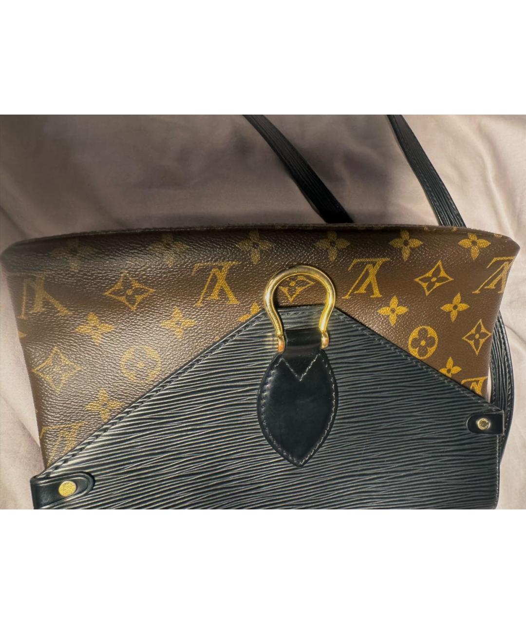 LOUIS VUITTON Коричневая кожаная сумка через плечо, фото 5