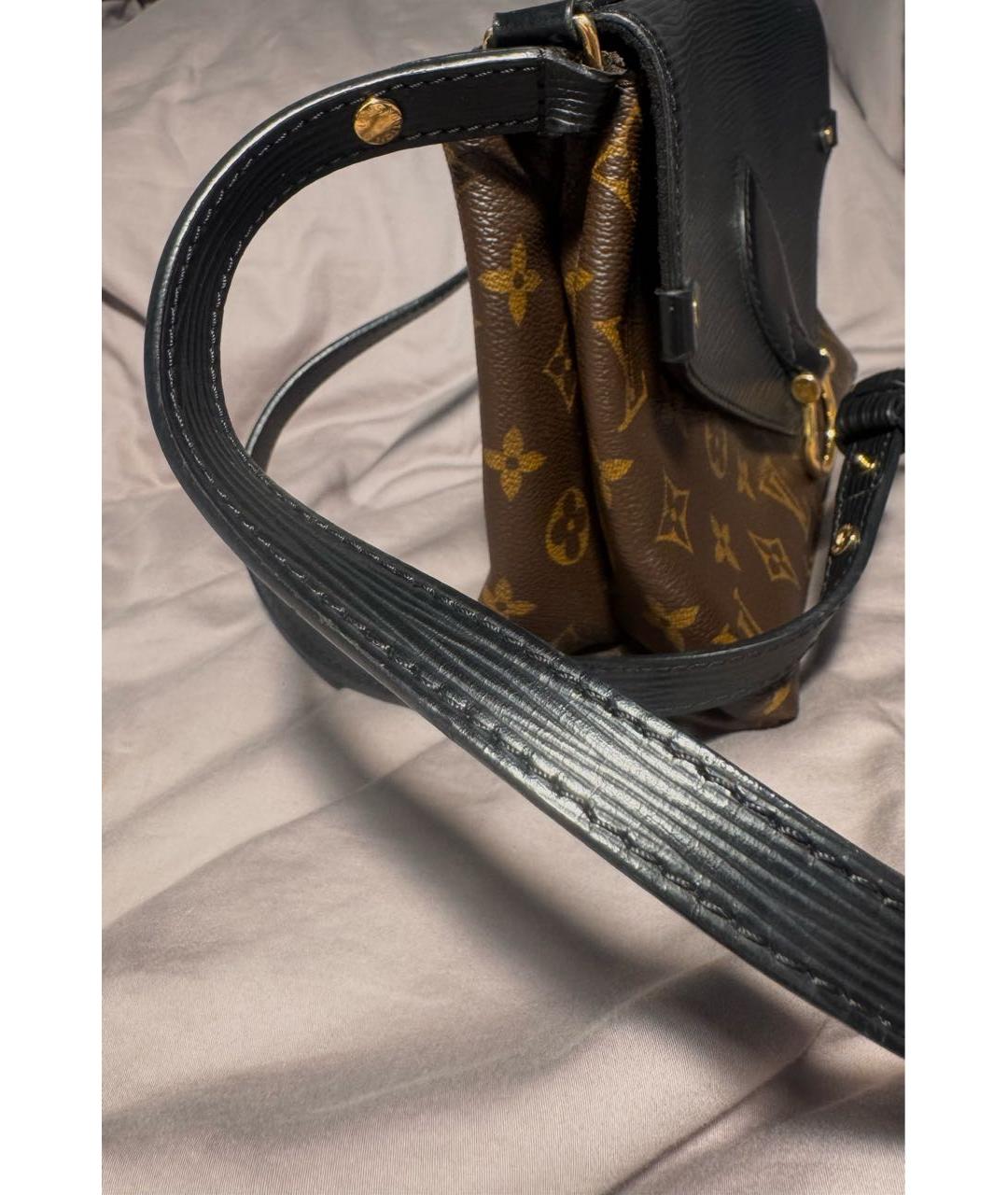 LOUIS VUITTON Коричневая кожаная сумка через плечо, фото 8