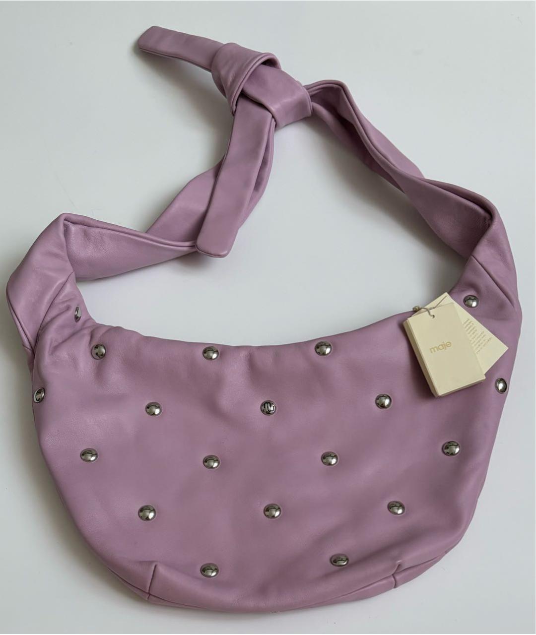 MAJE Розовая кожаная сумка тоут, фото 5