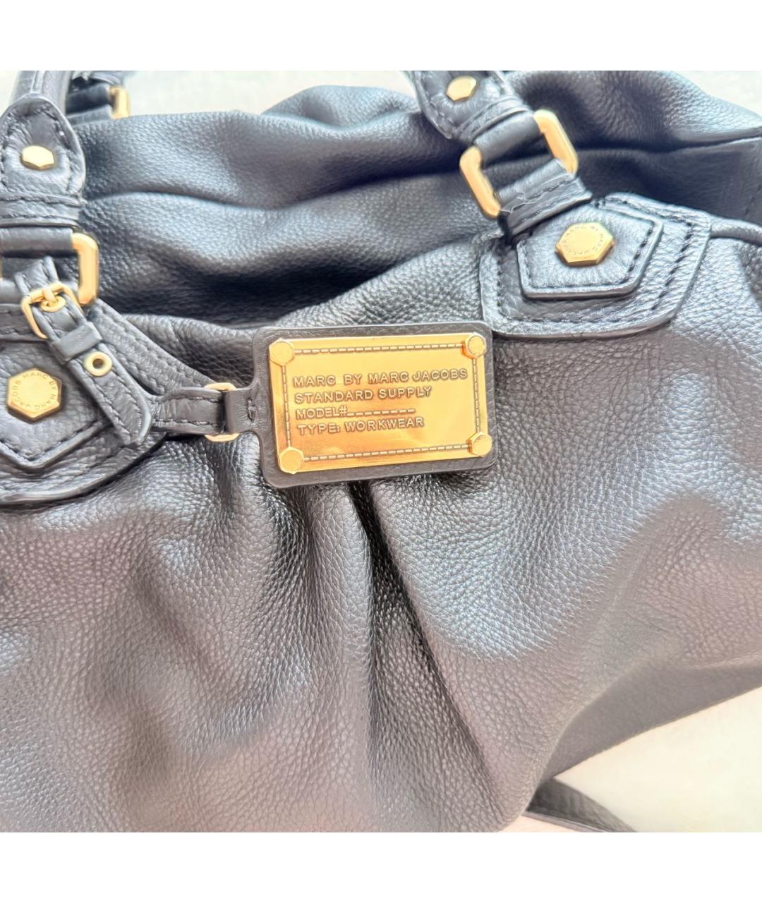 MARC BY MARC JACOBS Черная кожаная сумка через плечо, фото 5