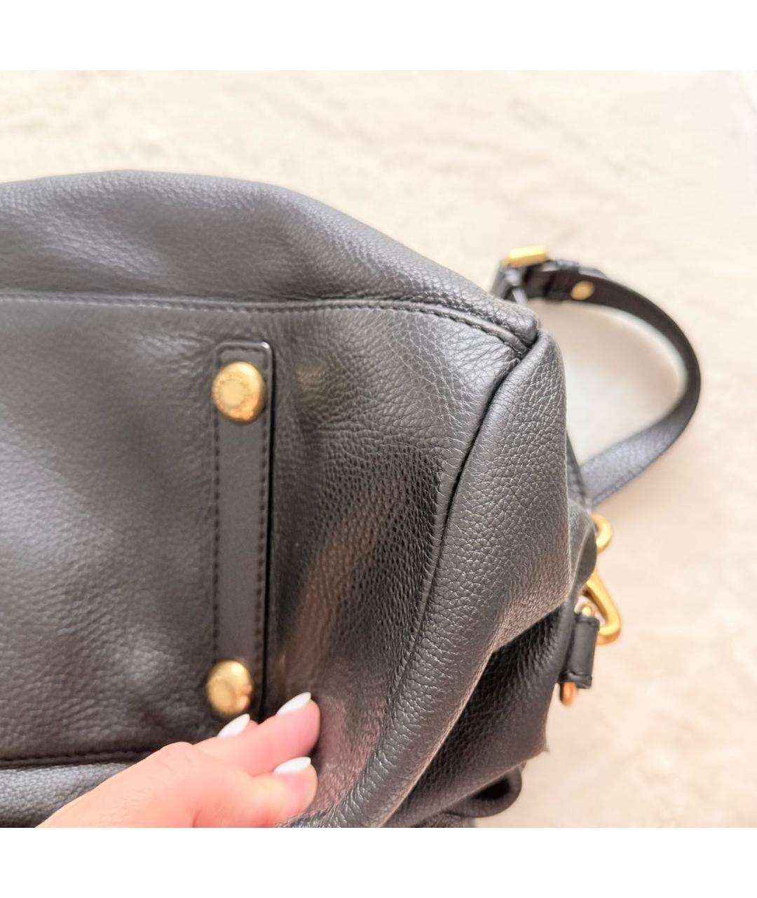 MARC BY MARC JACOBS Черная кожаная сумка через плечо, фото 8