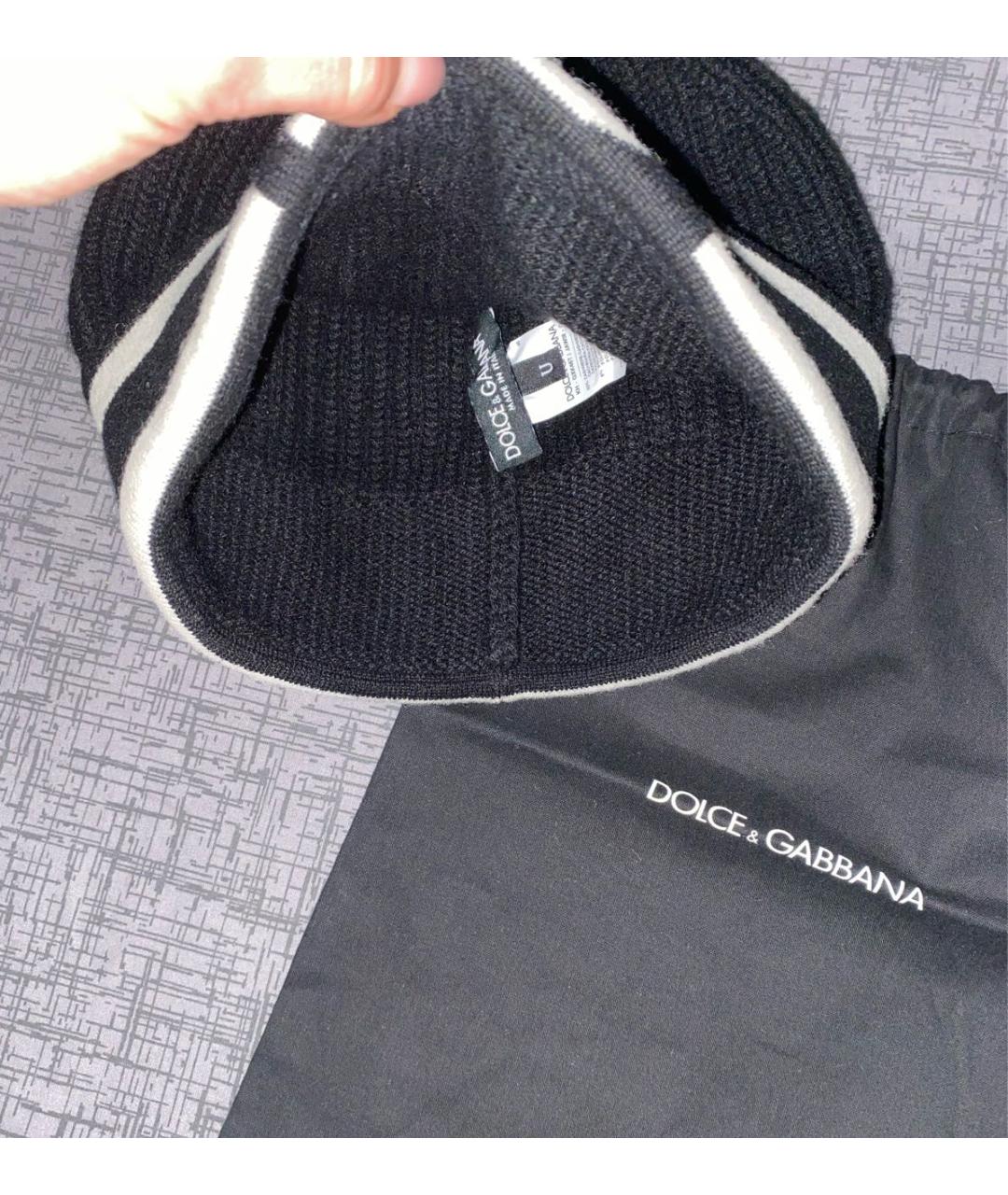DOLCE&GABBANA Черная кашемировая шапка, фото 6