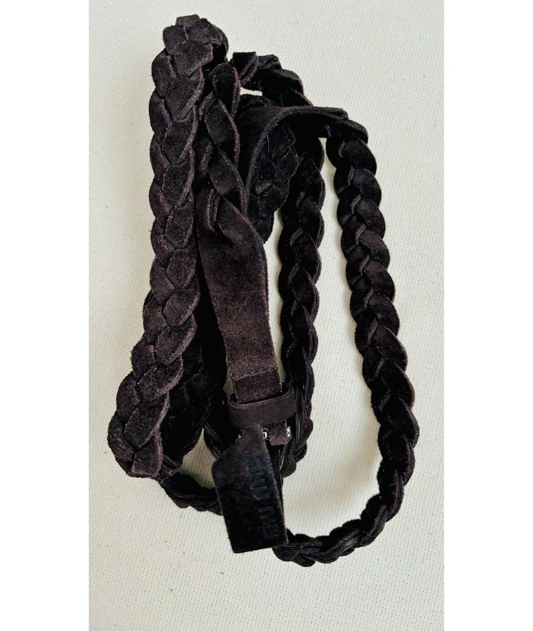 MIU MIU Коричневый замшевый ремень, фото 5