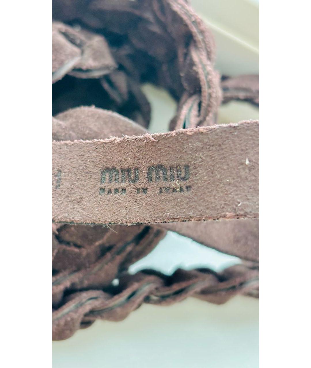 MIU MIU Коричневый замшевый ремень, фото 7