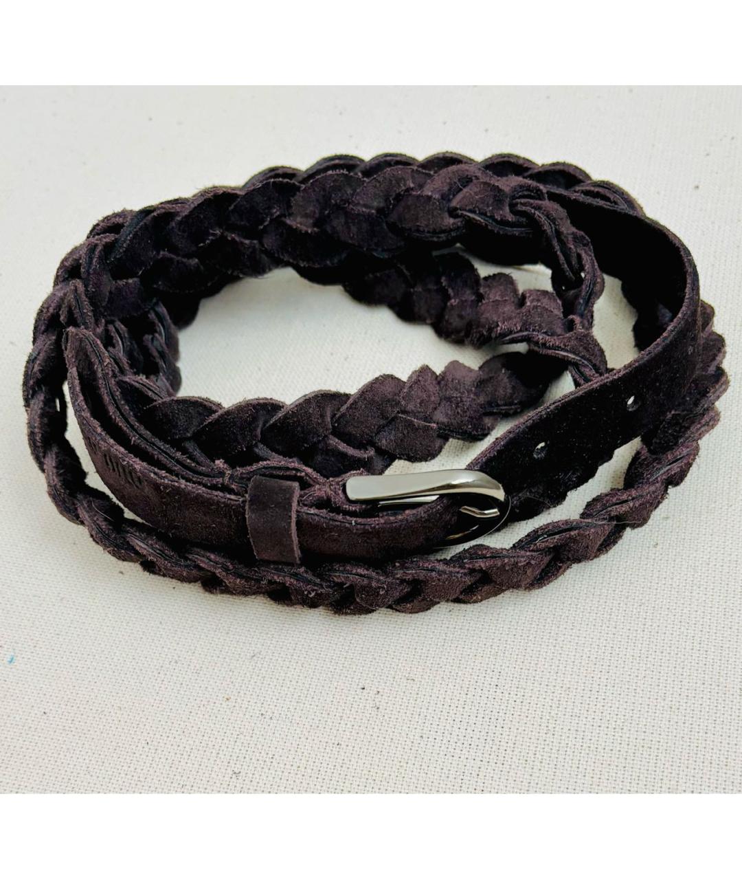 MIU MIU Коричневый замшевый ремень, фото 6