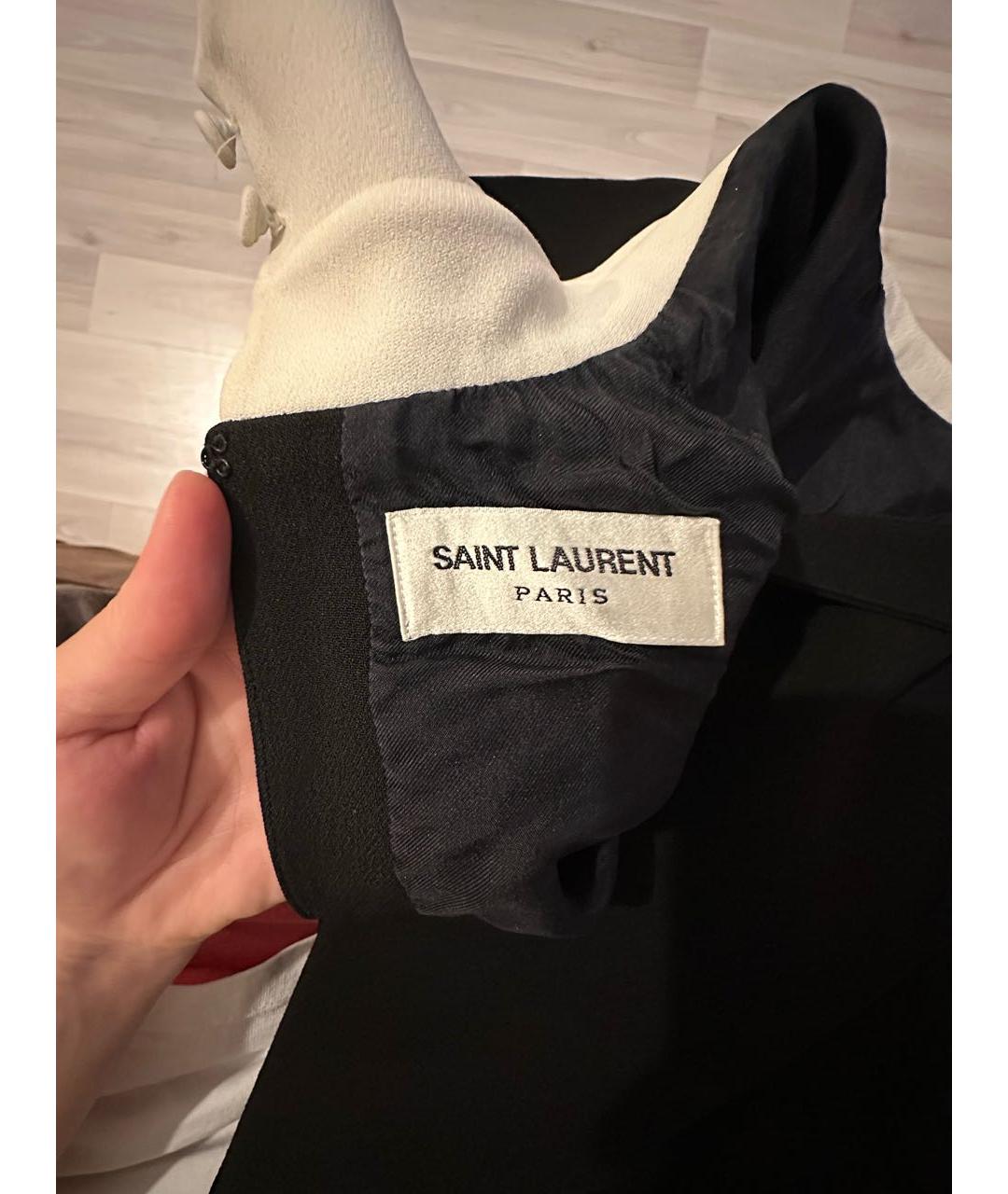 SAINT LAURENT Черное вискозное повседневное платье, фото 3