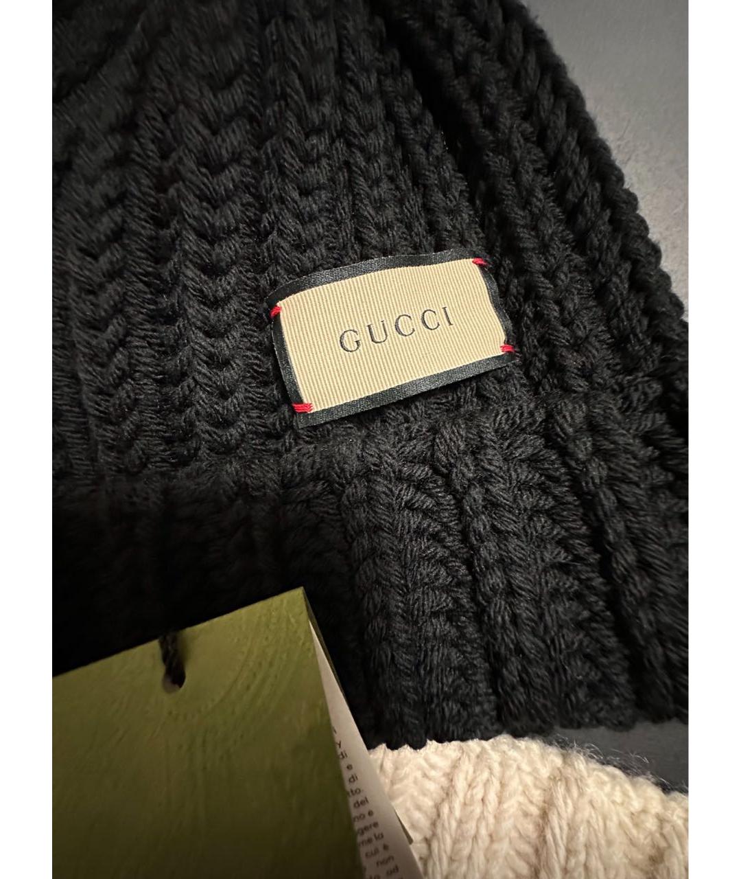 GUCCI Черная шерстяная шапка, фото 5
