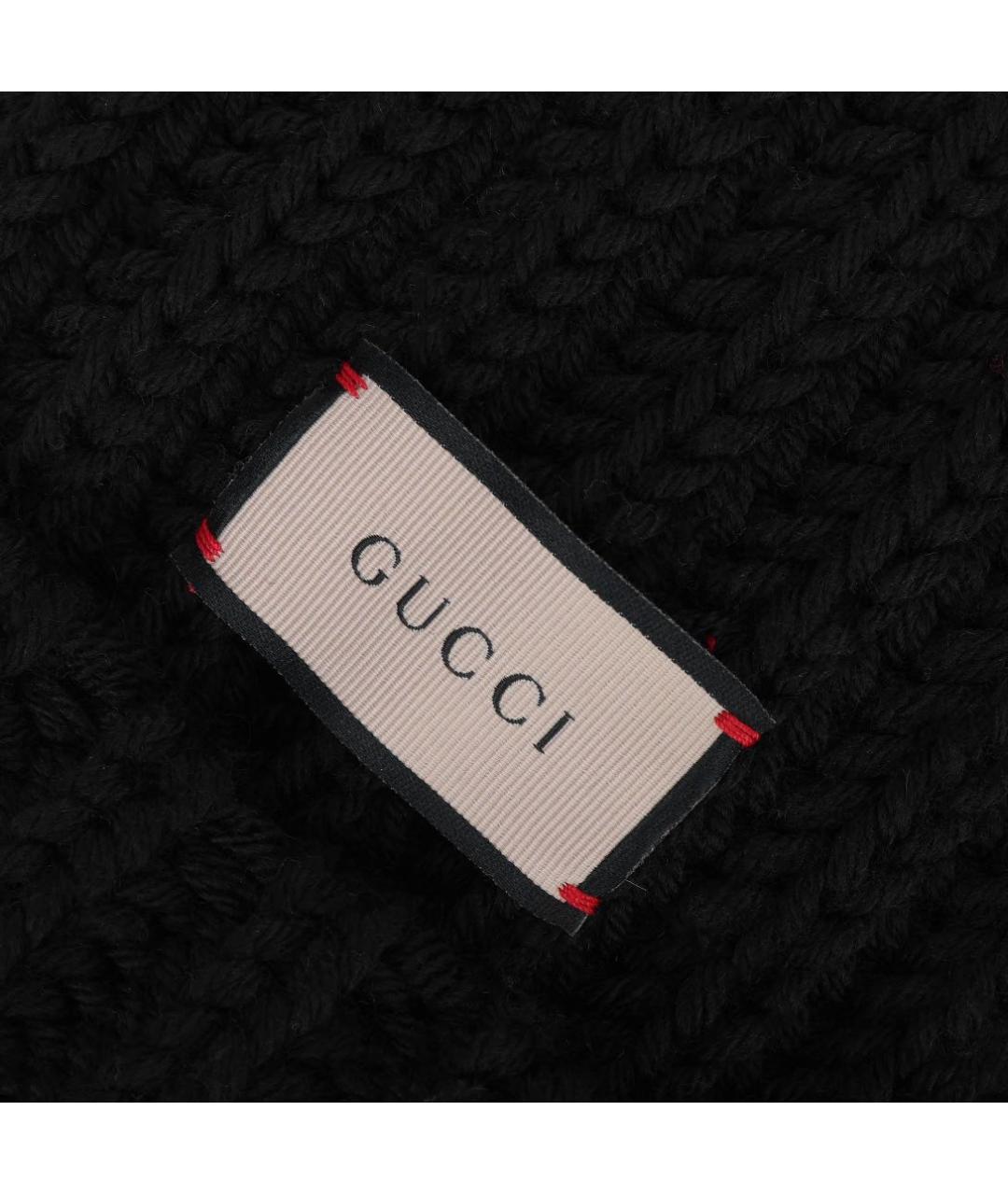 GUCCI Черная шерстяная шапка, фото 4