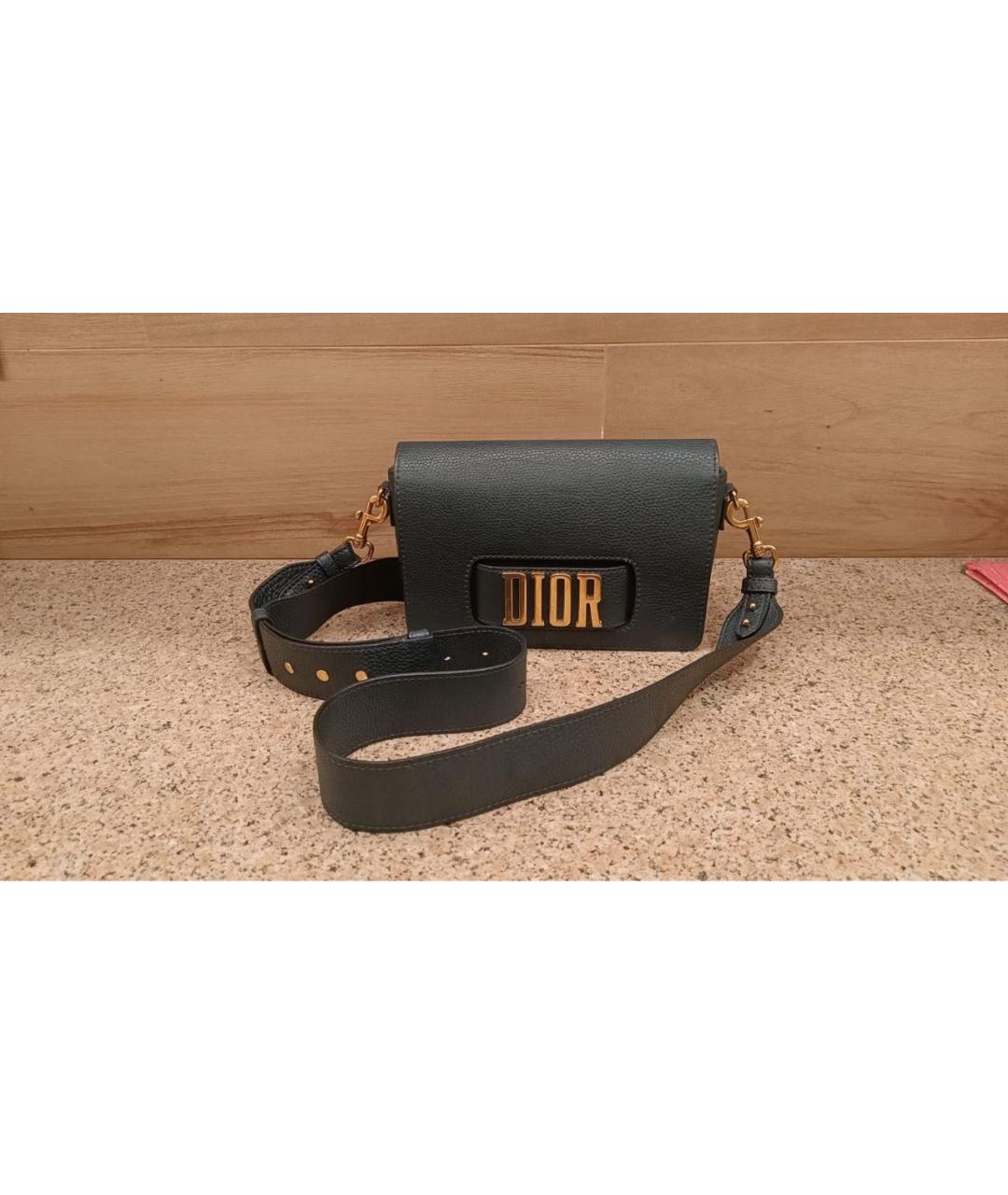 CHRISTIAN DIOR Темно-синяя кожаная сумка через плечо, фото 2