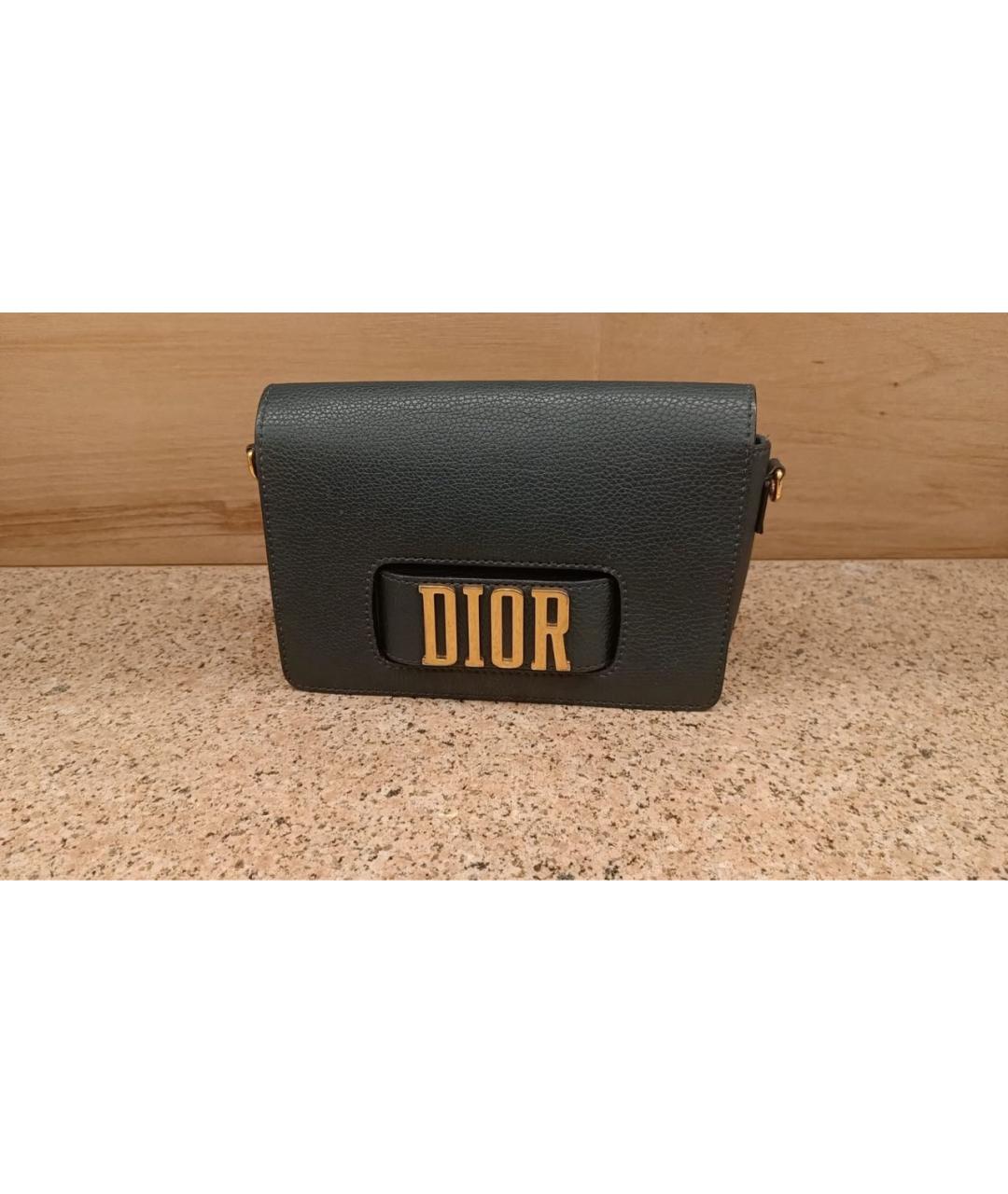 CHRISTIAN DIOR Темно-синяя кожаная сумка через плечо, фото 5