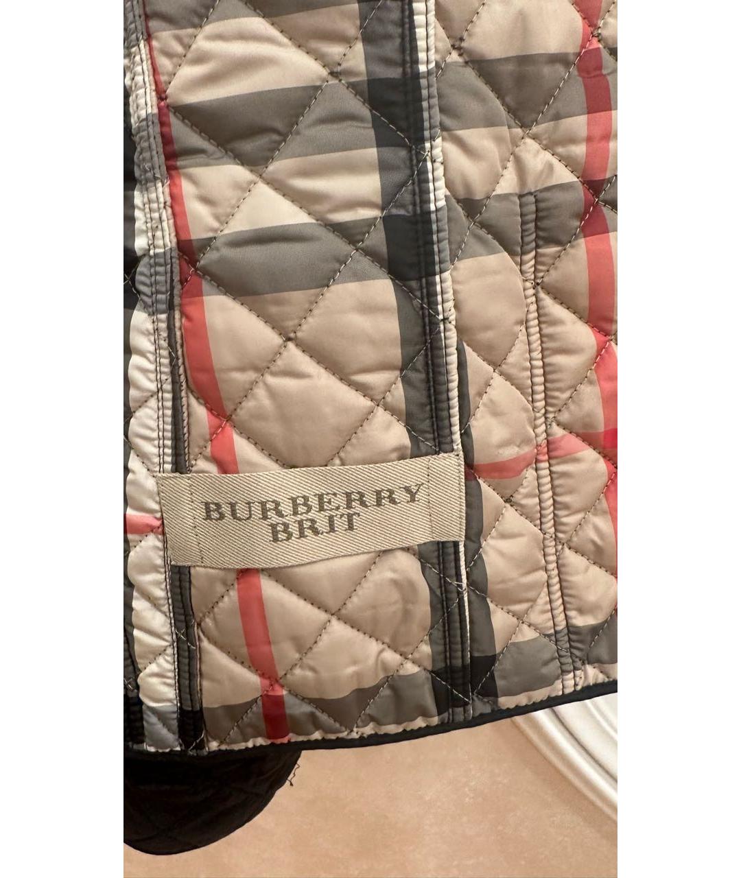 BURBERRY Черная полиамидовая куртка, фото 4