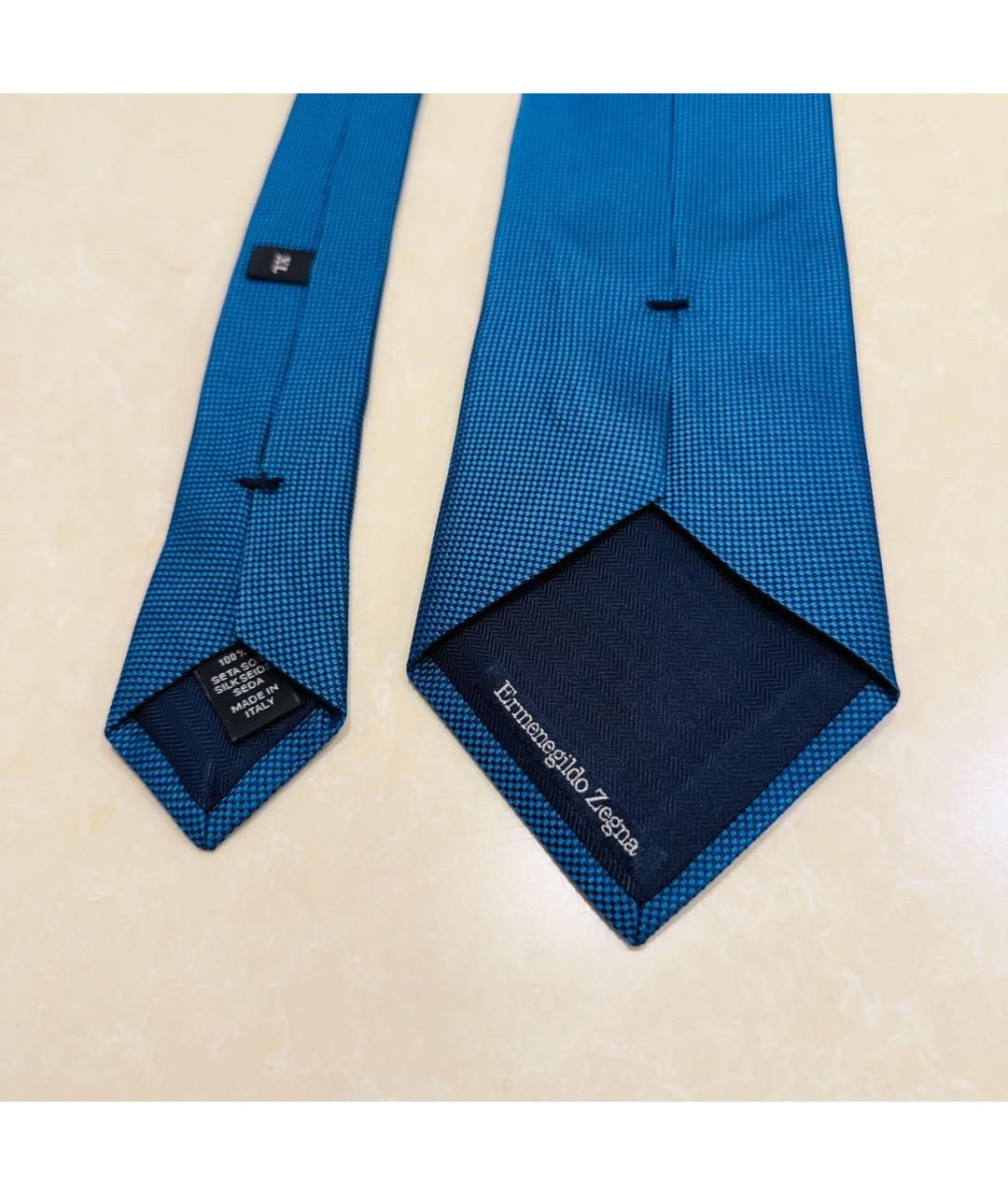ERMENEGILDO ZEGNA XXX Синий шелковый галстук, фото 4