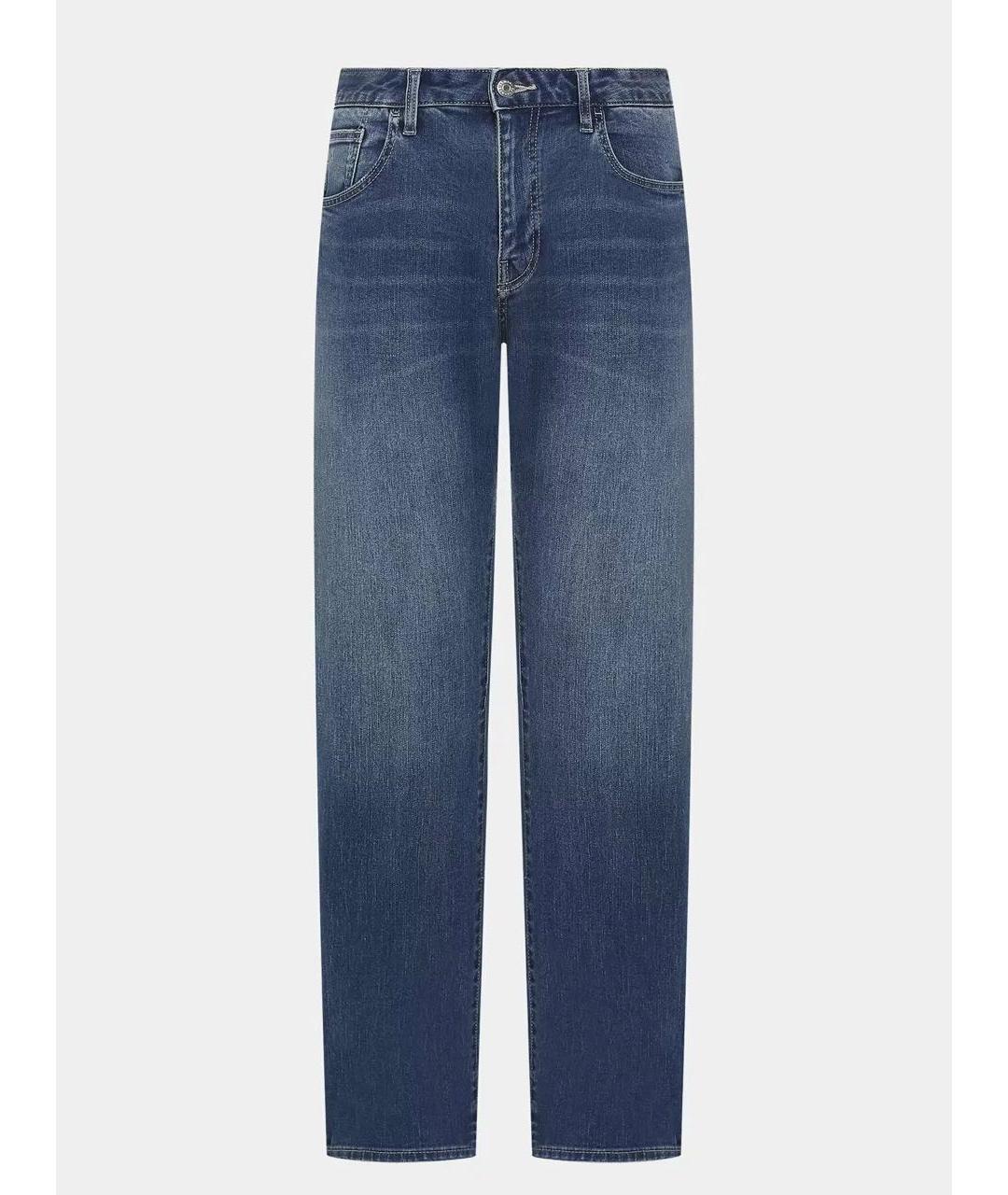 ARMANI EXCHANGE Синие хлопко-эластановые прямые джинсы, фото 9