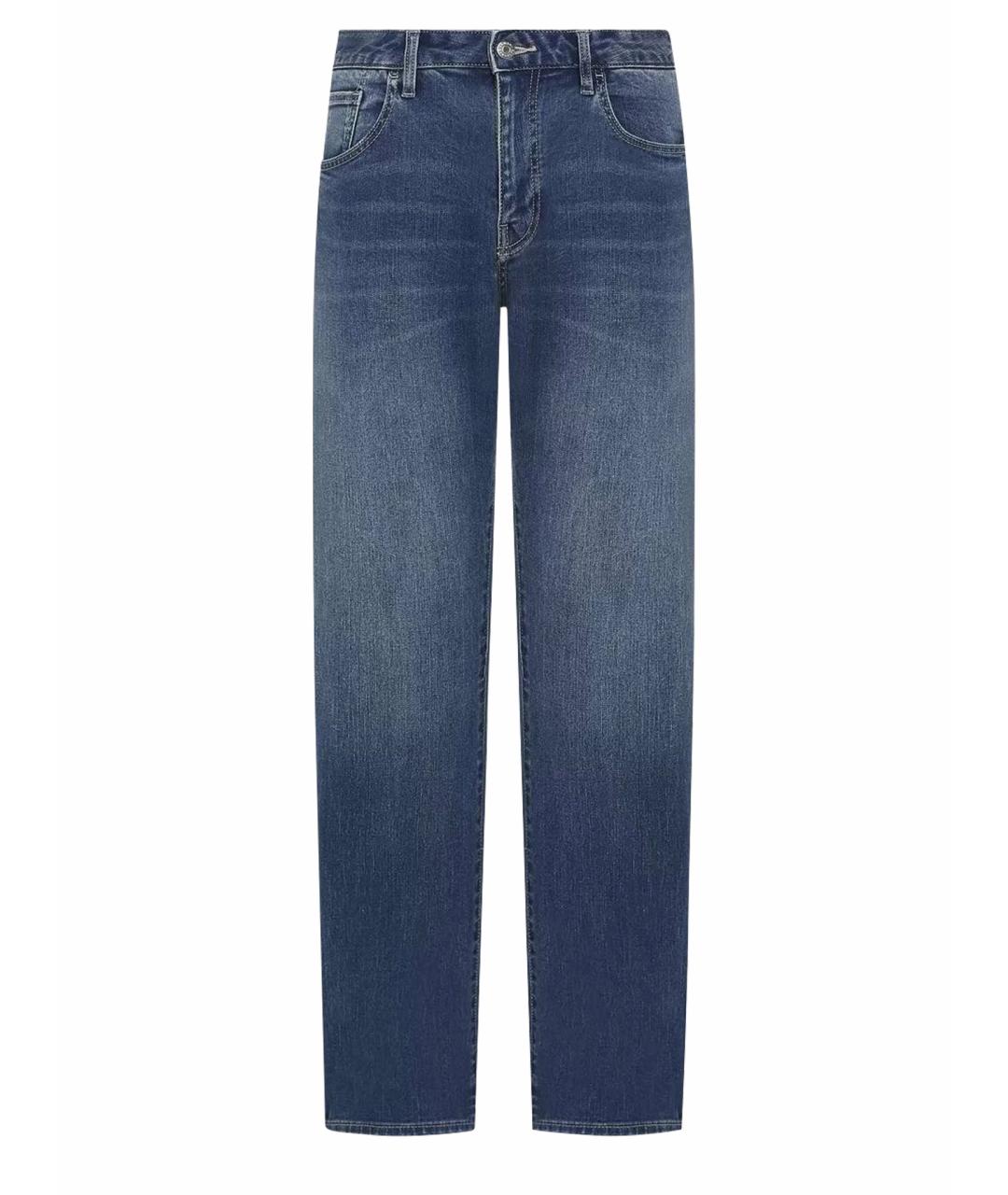 ARMANI EXCHANGE Синие хлопко-эластановые прямые джинсы, фото 1