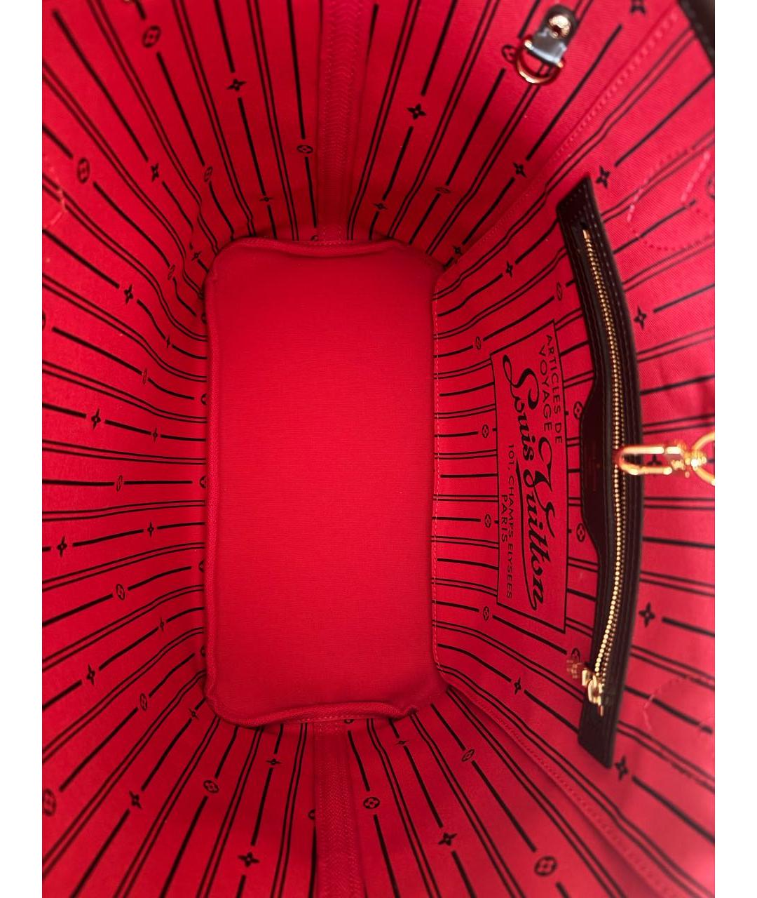 LOUIS VUITTON Коричневая кожаная сумка тоут, фото 4