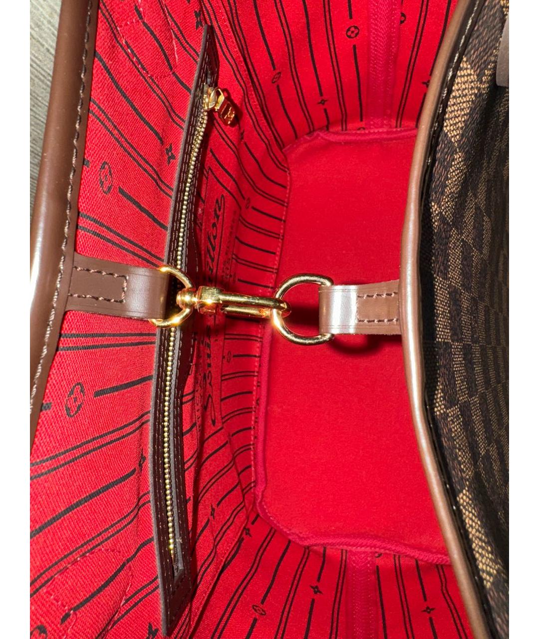 LOUIS VUITTON Коричневая кожаная сумка тоут, фото 5