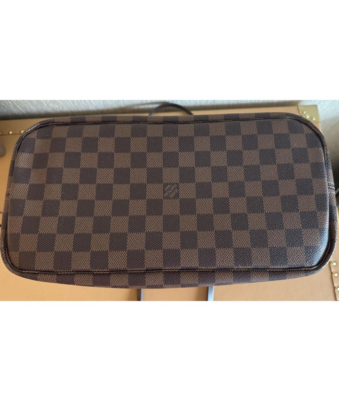 LOUIS VUITTON Коричневая кожаная сумка тоут, фото 6