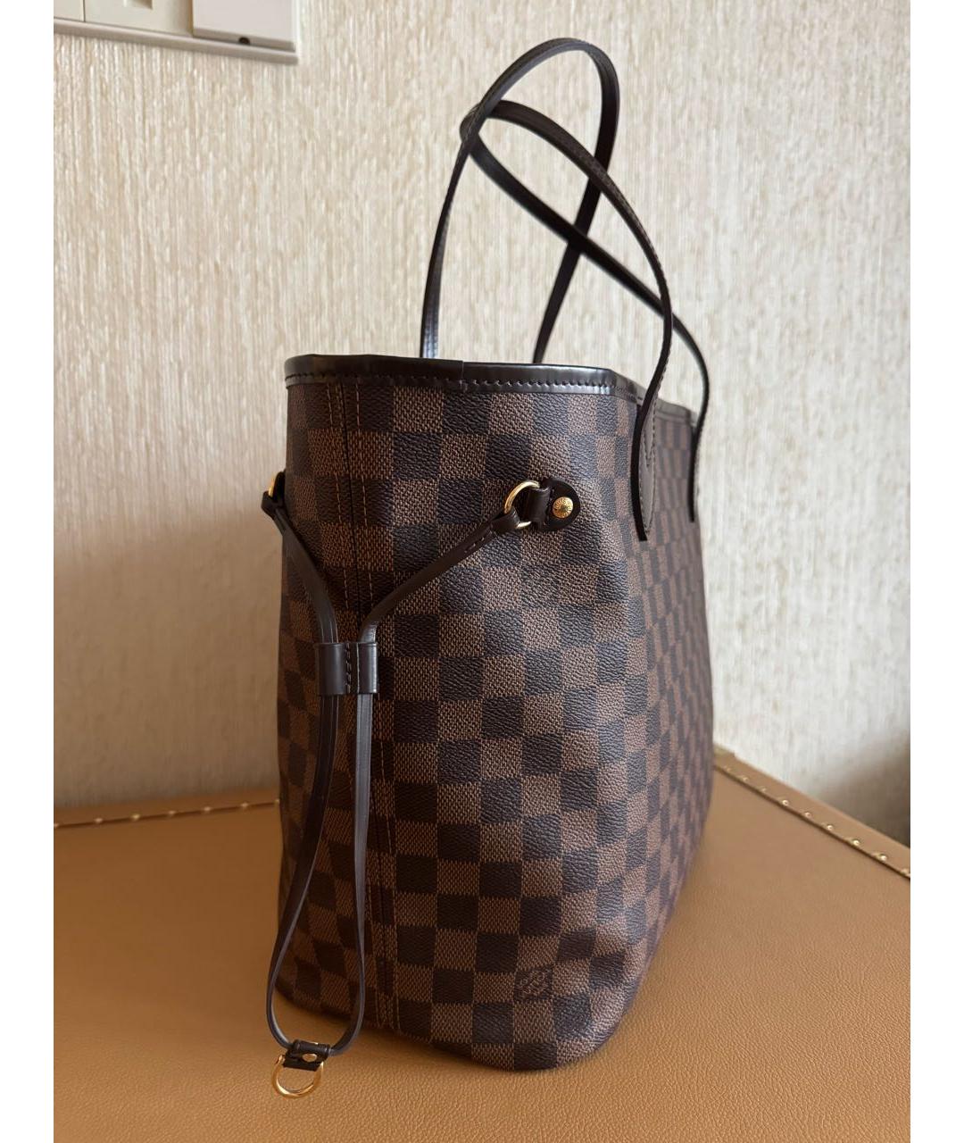 LOUIS VUITTON Коричневая кожаная сумка тоут, фото 2