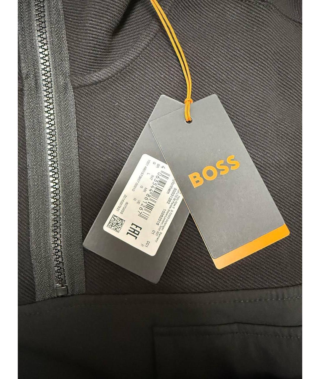 HUGO BOSS Черный хлопковый джемпер / свитер, фото 3