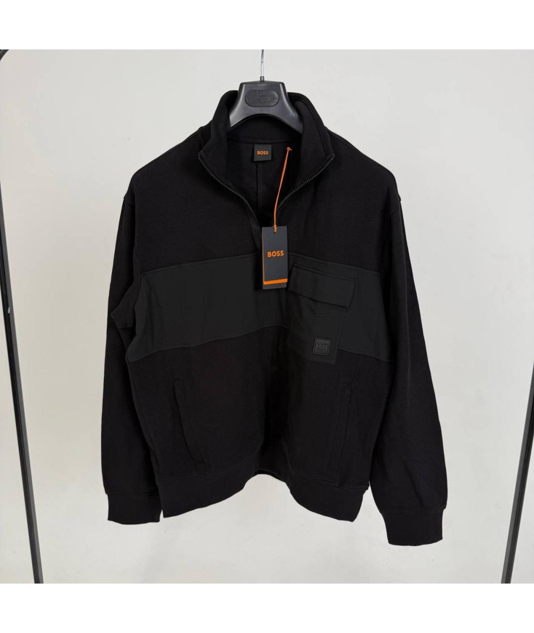 HUGO BOSS Черный хлопковый джемпер / свитер, фото 6