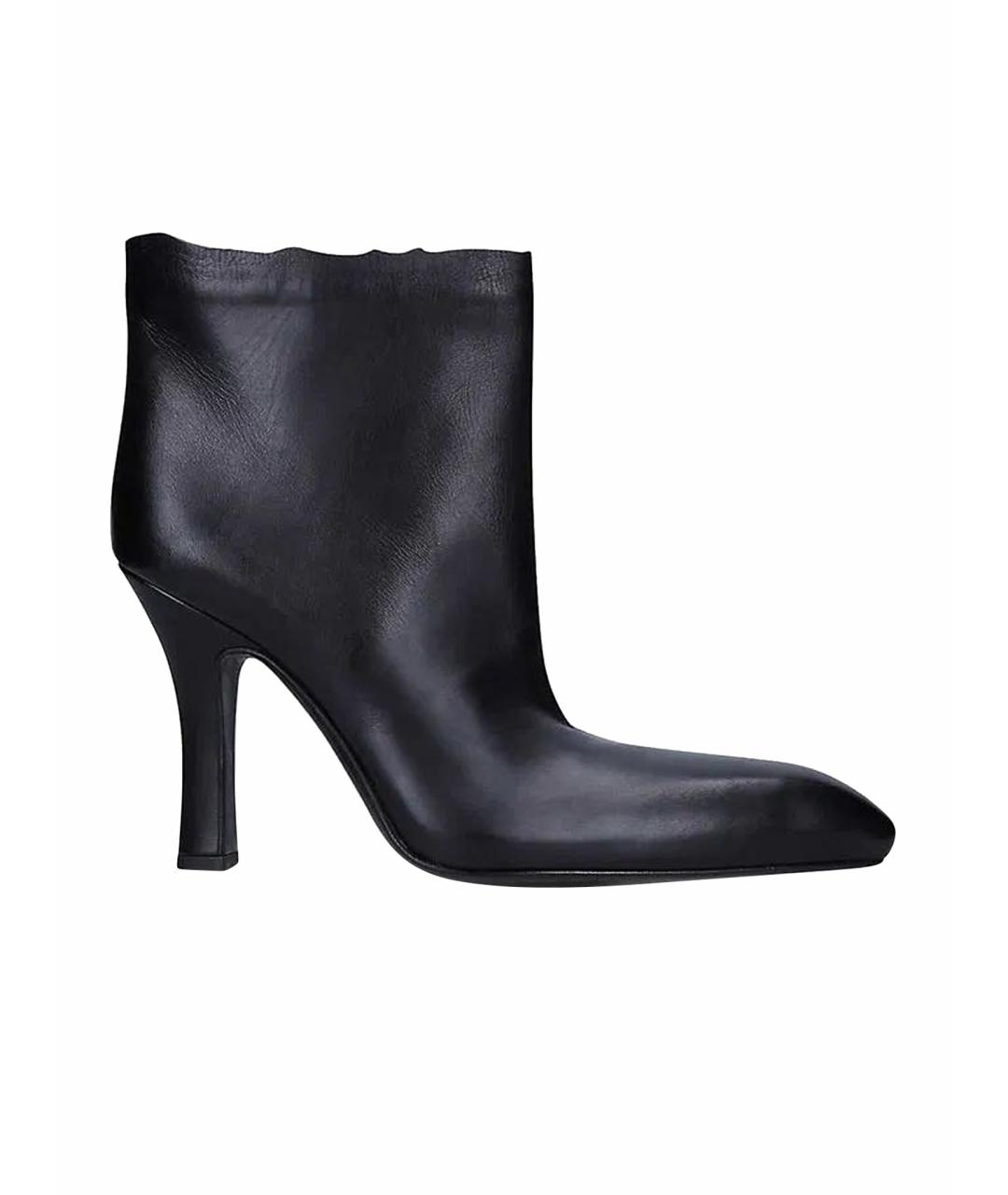 BALENCIAGA Черные кожаные ботильоны, фото 1