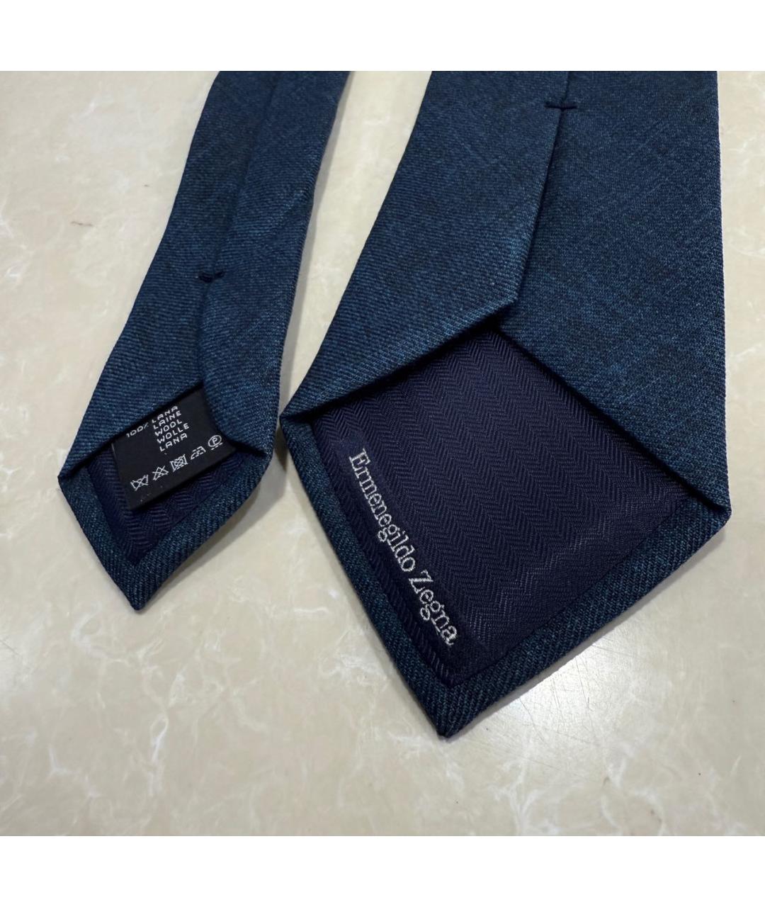 ERMENEGILDO ZEGNA XXX Синий шерстяной галстук, фото 6