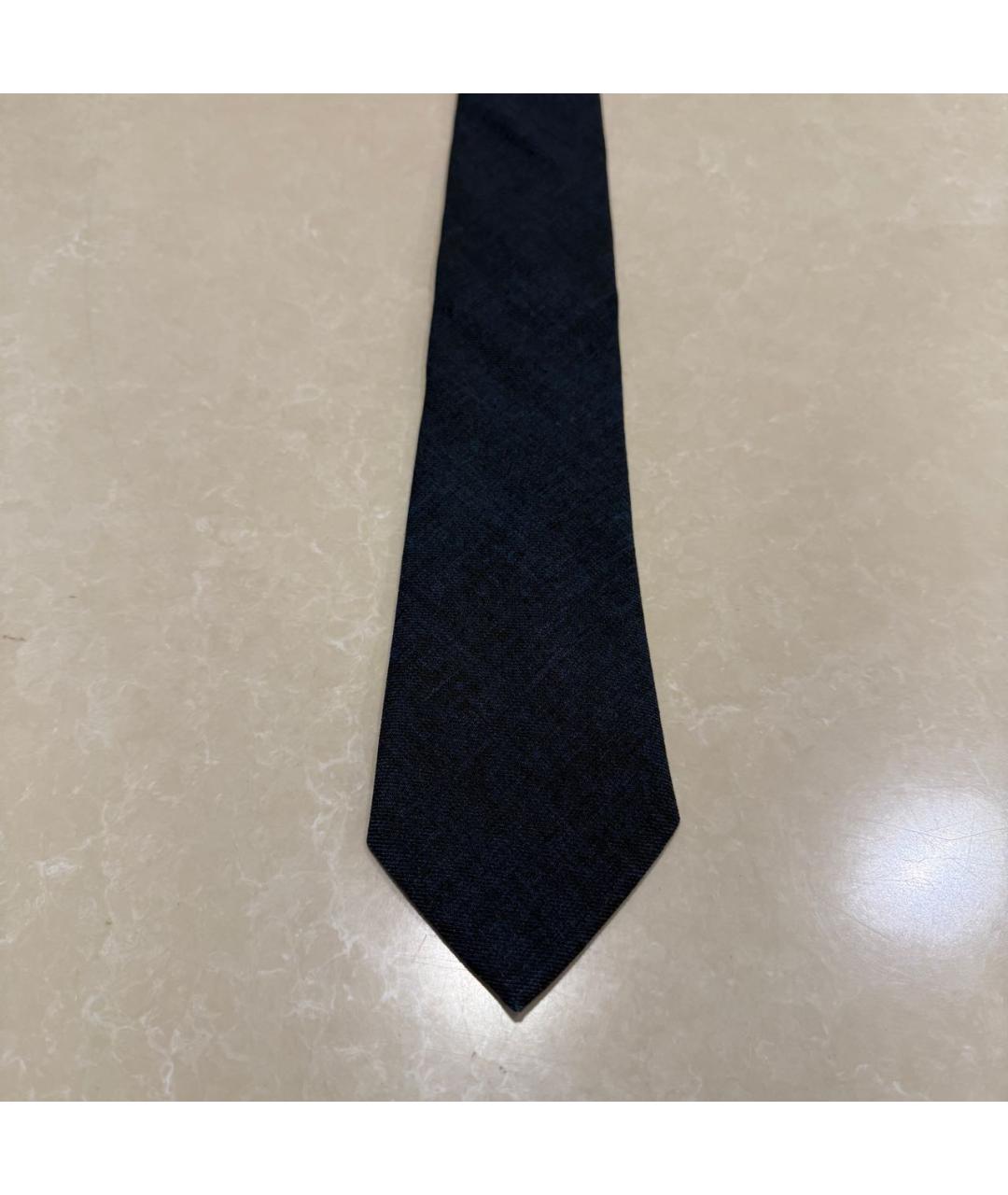 ERMENEGILDO ZEGNA XXX Синий шерстяной галстук, фото 2