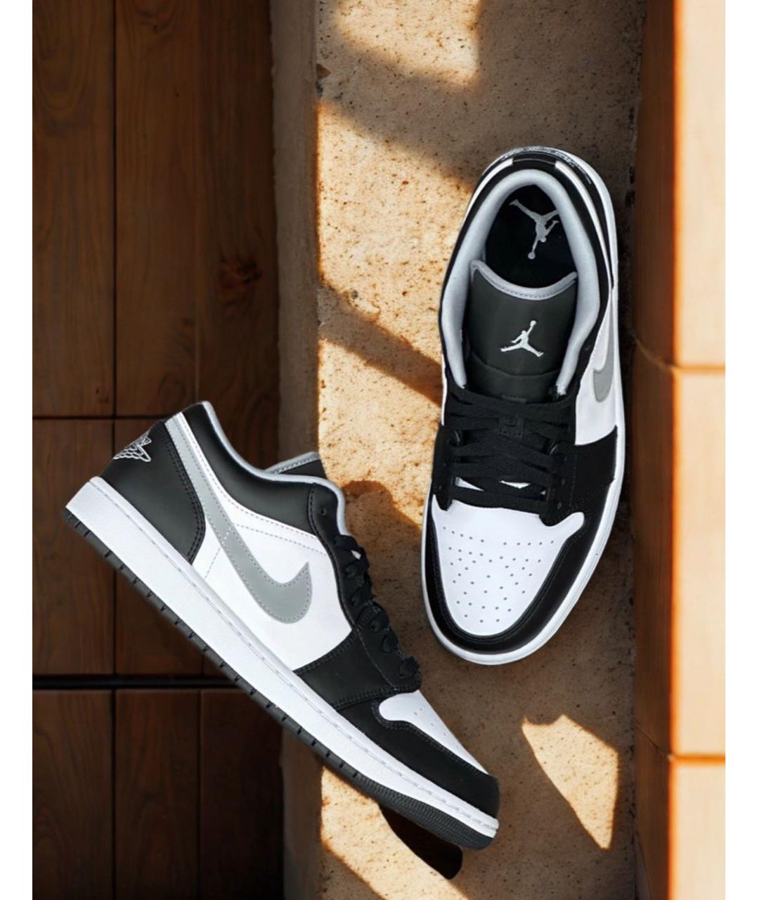 JORDAN Черные кожаные низкие кроссовки / кеды, фото 6