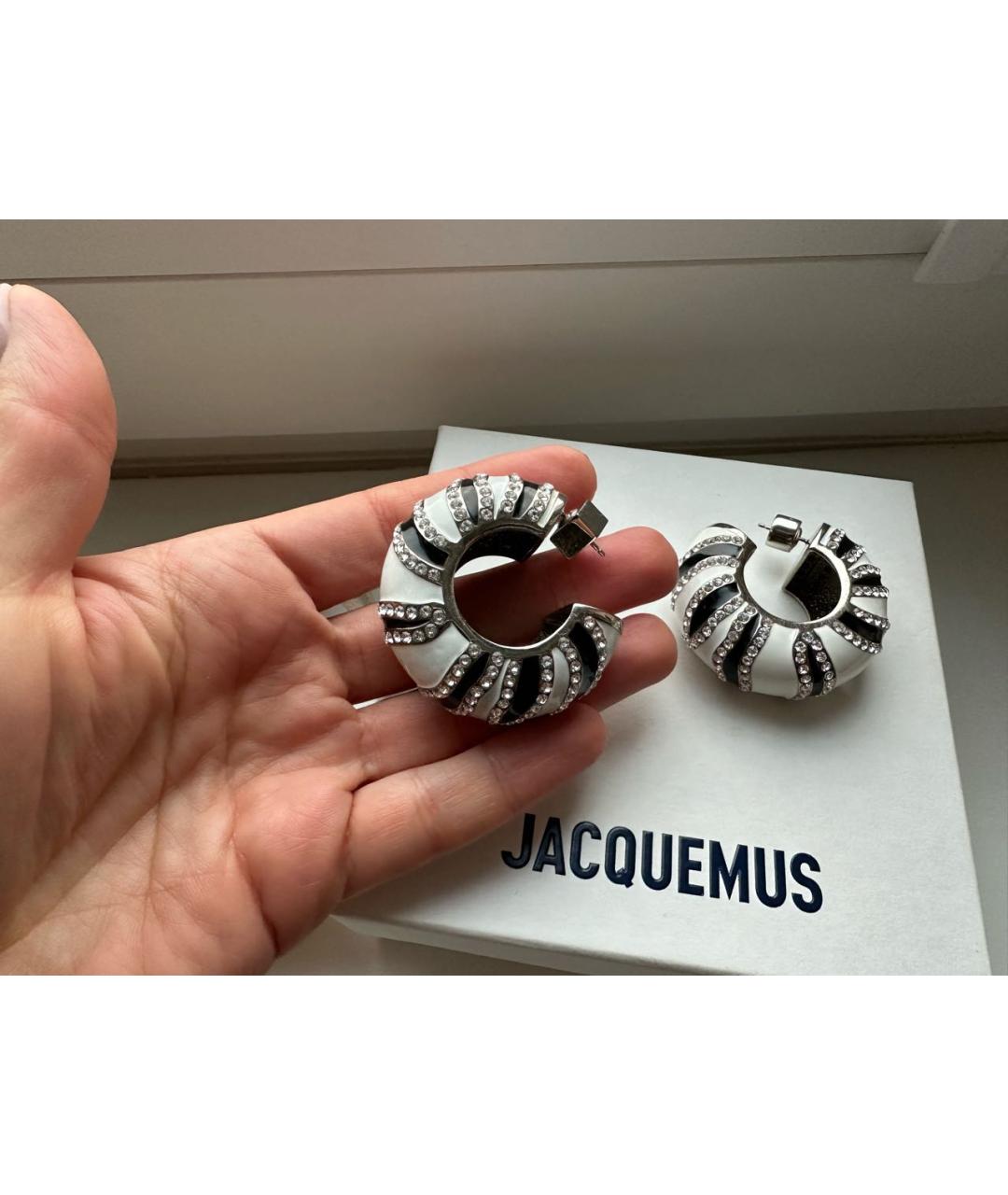 JACQUEMUS Белые серьги, фото 4
