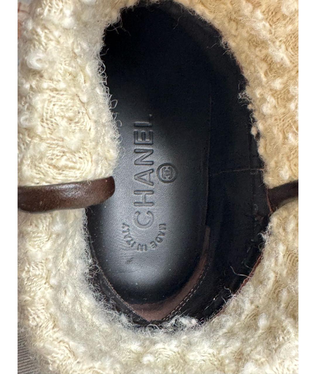 CHANEL Коричневые кожаные ботинки, фото 5