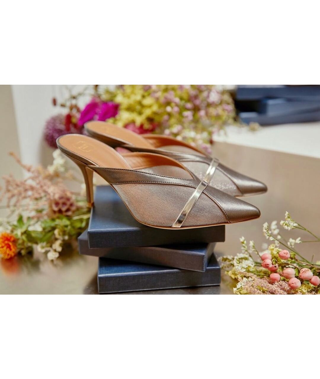 MALONE SOULIERS Золотые мюли, фото 2