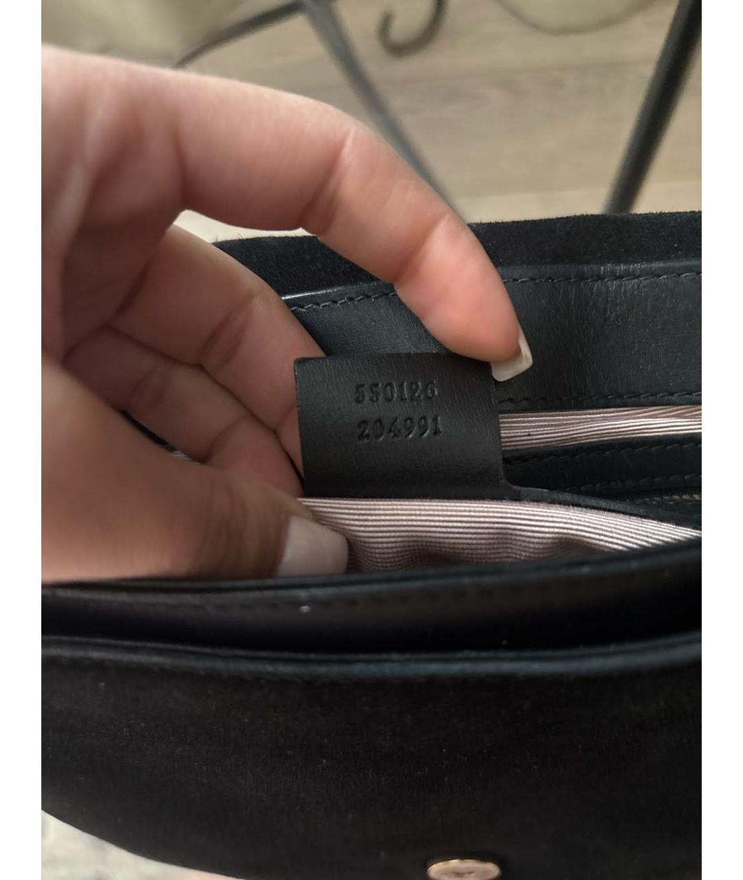 GUCCI Черная замшевая сумка через плечо, фото 6