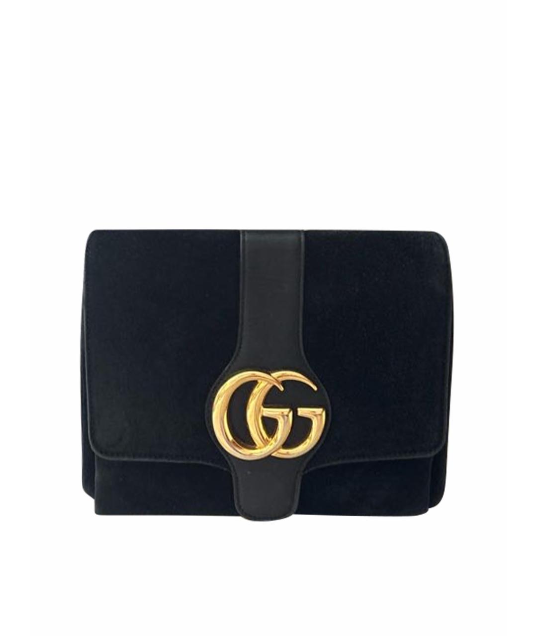 GUCCI Черная замшевая сумка через плечо, фото 1