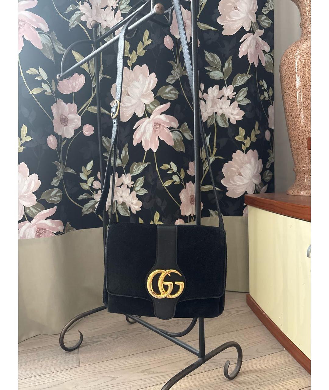 GUCCI Черная замшевая сумка через плечо, фото 9