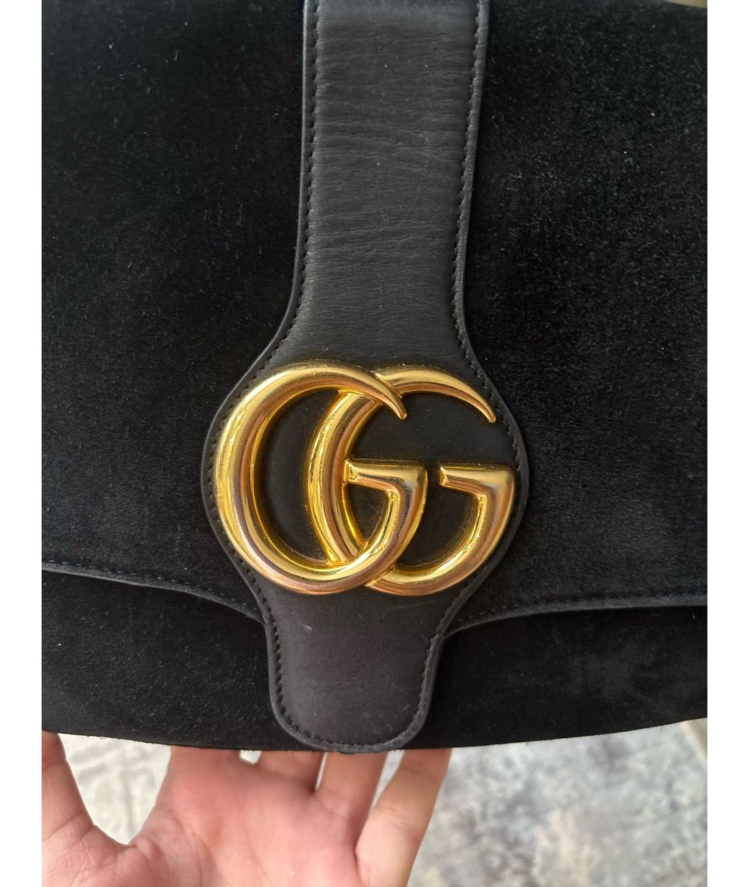 GUCCI Черная замшевая сумка через плечо, фото 7