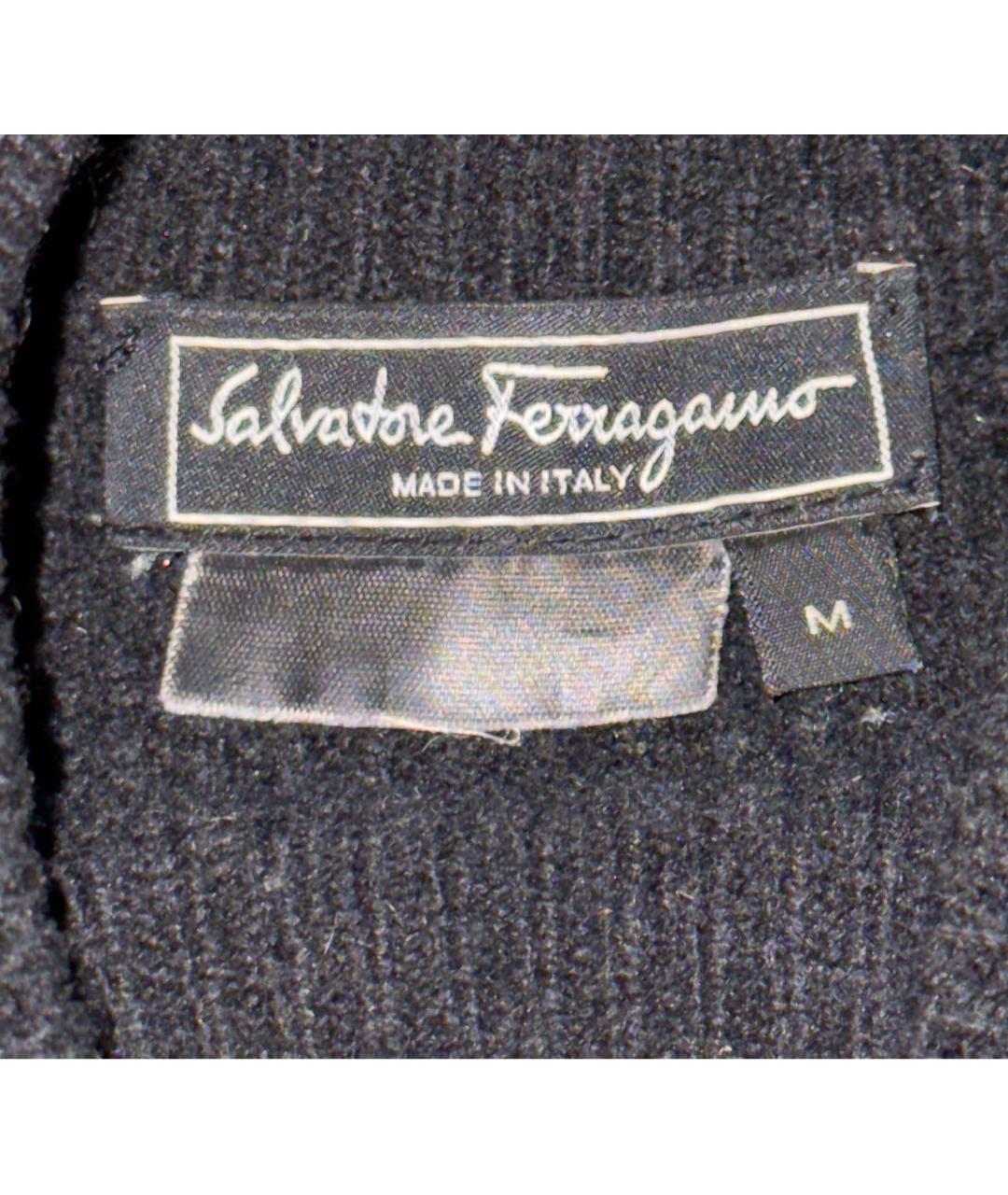 FERRAGAMO Черный шерстяной джемпер / свитер, фото 6