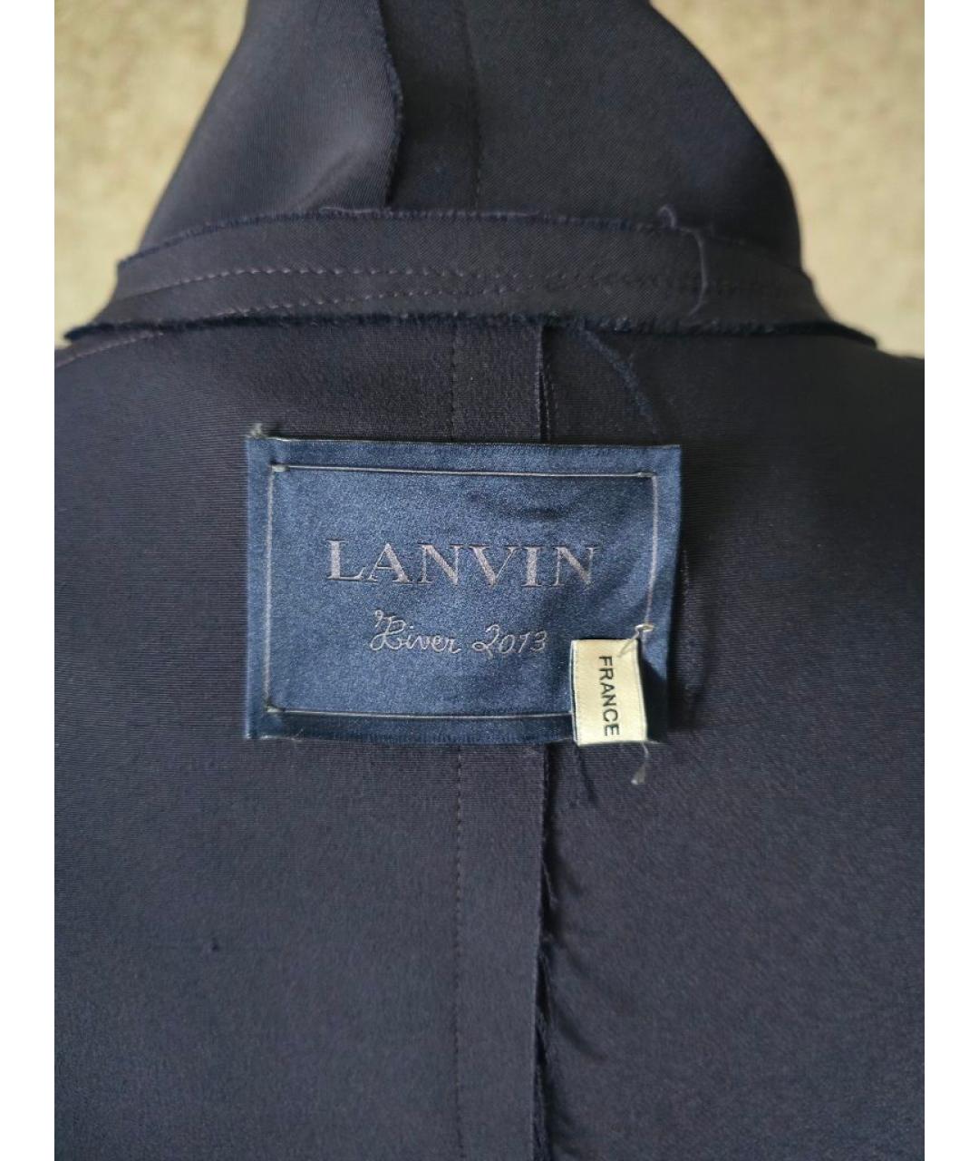 LANVIN Темно-синее пальто, фото 4