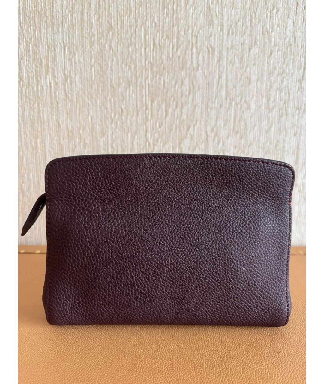 LORO PIANA Бордовая кожаная сумка через плечо, фото 3