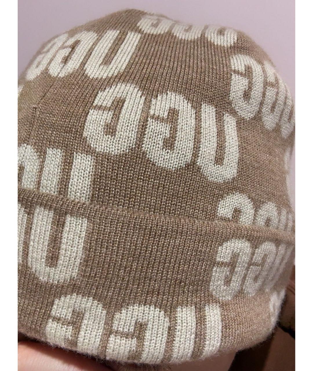 UGG AUSTRALIA Бежевая шерстяная шапка, фото 3