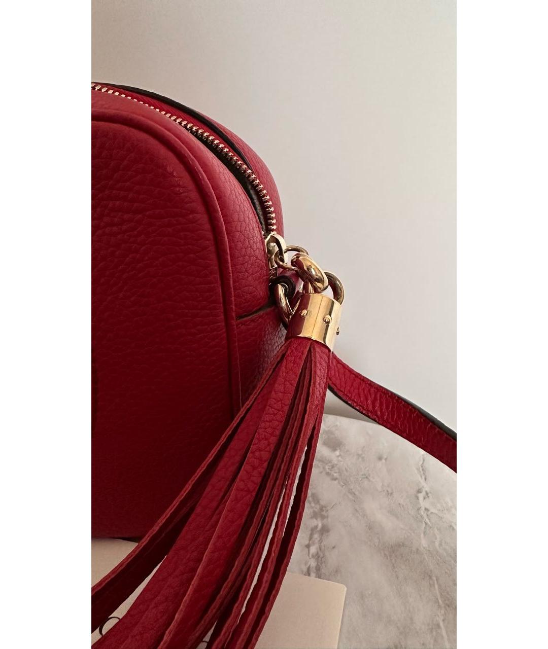 GUCCI Красная кожаная сумка через плечо, фото 8